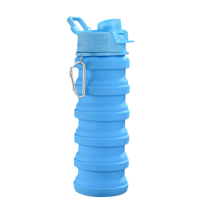 7 Colors Portable Collapsible Silicone Water Bottle with Lid Solid Color/Camouflage Foldable Kettle for Sports Travel
