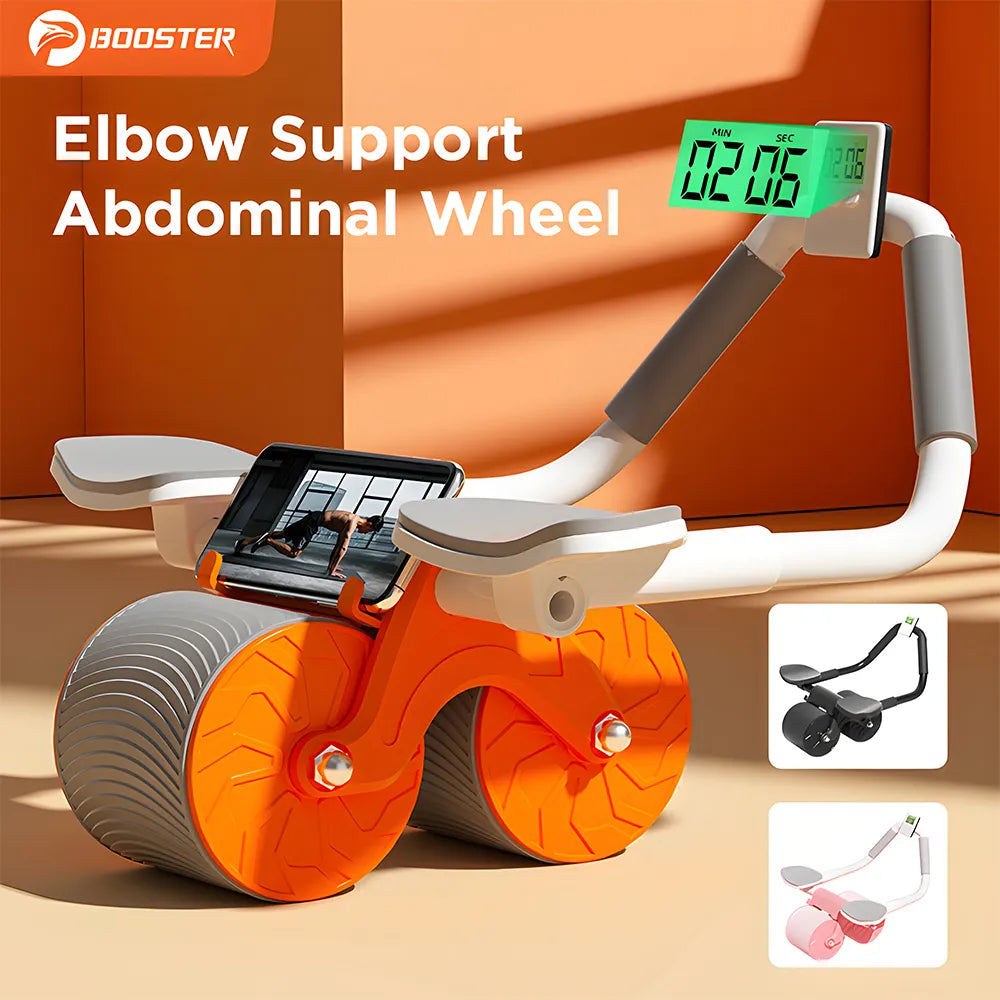 "Ultimate Ab Roller Wheel: Automatic Rebound, Elbow Support, Silent Operation - Your Perfect Home Exercise Equipment for Sculpted Abs!"